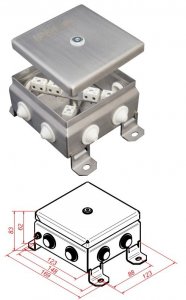 КМ-О (12к)-IP 54-1212, 8 вводов, нержавейка