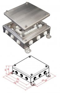 КМ-О (32к)-IP 54-2020, 12 вводов, нержавейка